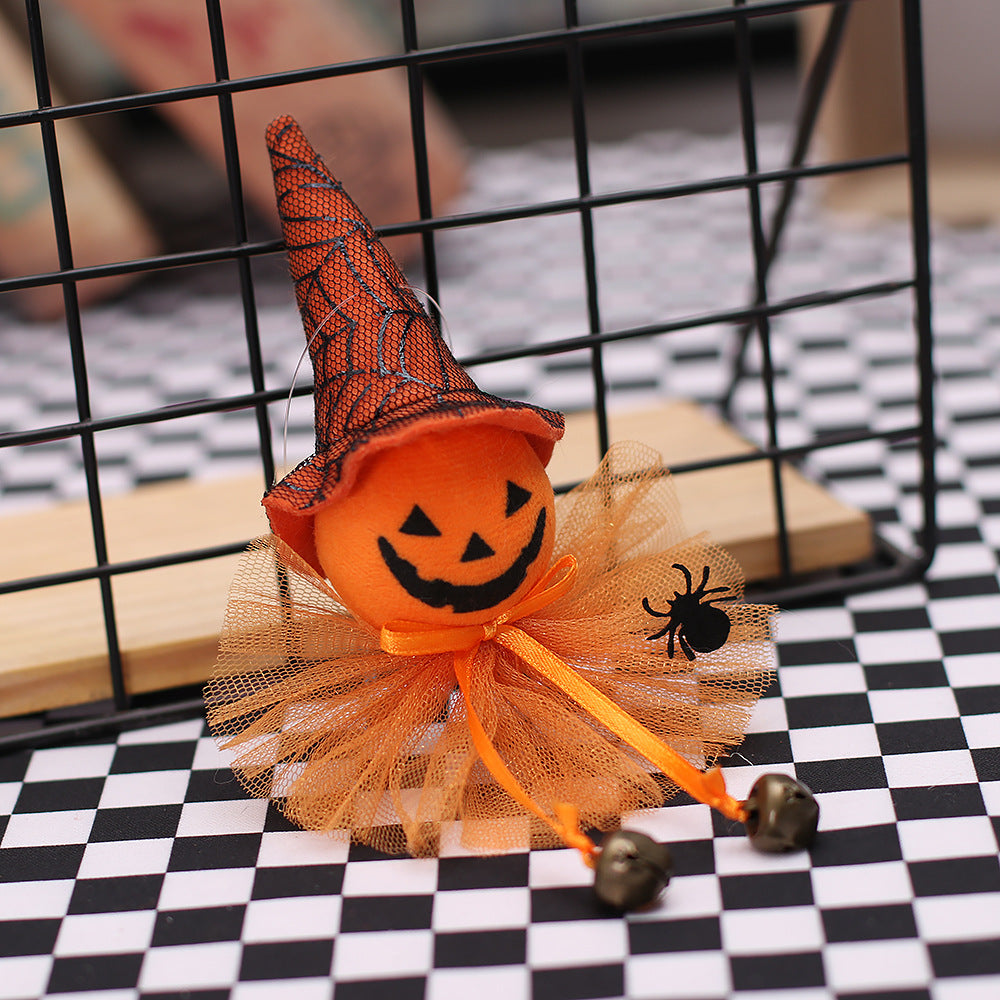 Wholesale Halloween Decoration Props Super Soft Cloth Pumpkin Witch White Ghost Gauze Skirt Doll Pendant